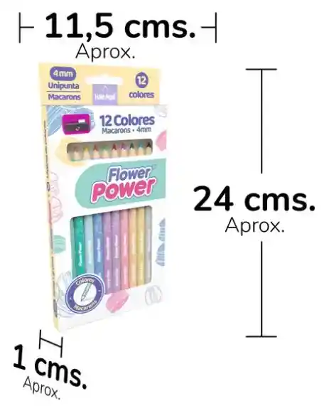 Colores Una Punta X 12 Flower Power