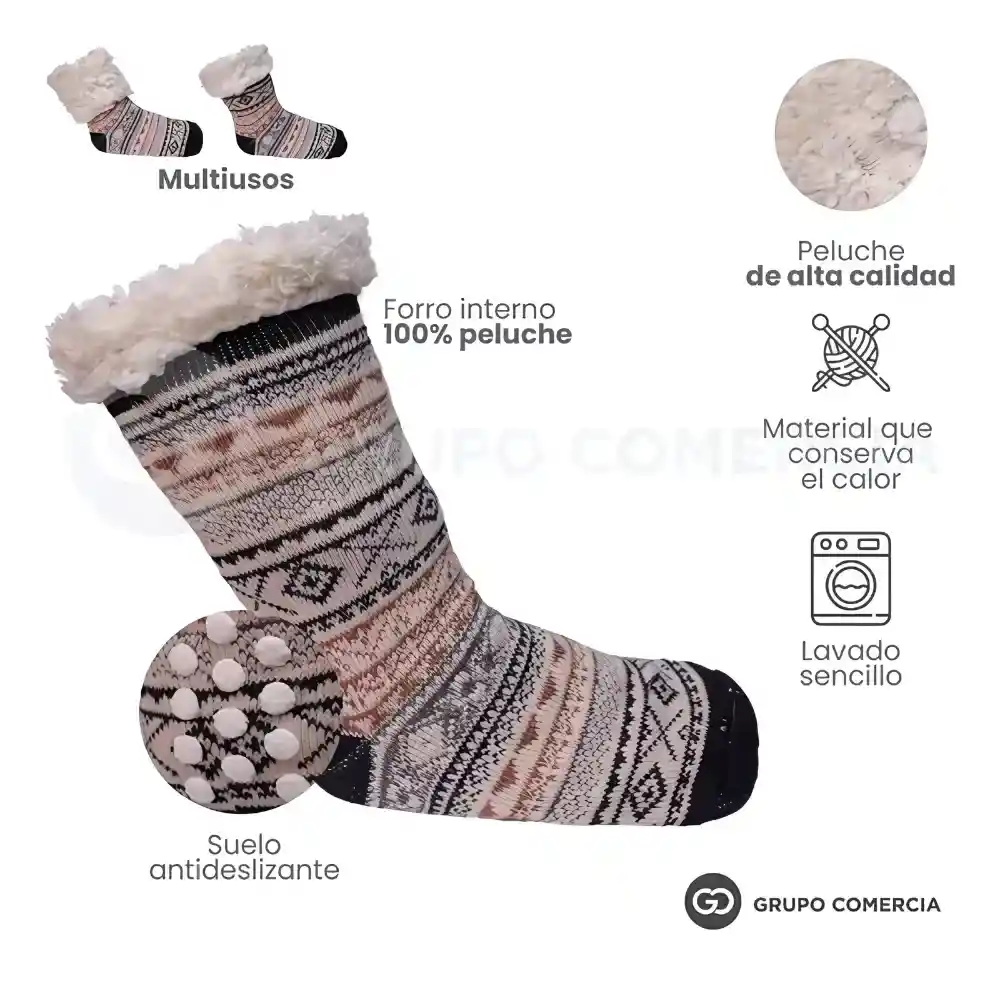 Combo Cinturón Térmico Alivia Cólicos Blanco + Medias Térmicas De Peluche Ovejeras