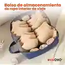 Combo Organizador De Viaje Equipaje Cosmetiquera Maquillaje Y Bolso Ropa Interior Azul