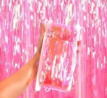 Cortina De Fiesta Tornasol En Tiras 1x2mt Rosa