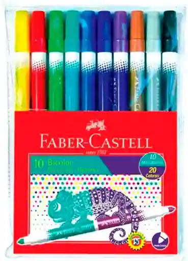 Marcador Bicolor Faber-castell Plumones