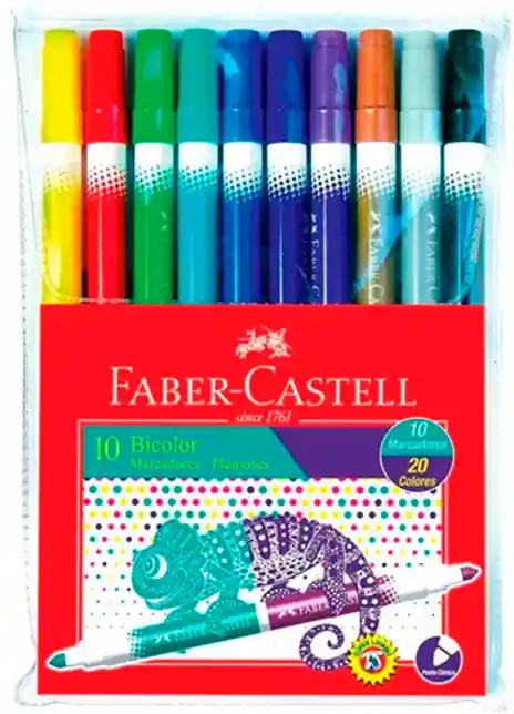 Marcador Bicolor Faber-castell Plumones