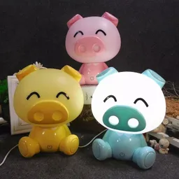 Lámpara Led Cerdito Inalámbrica Recargable 19 Cm