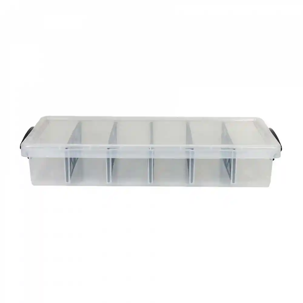 Caja Tengone 6 Divisiones 57x26x9cm Translucido 9 Lt Plastico