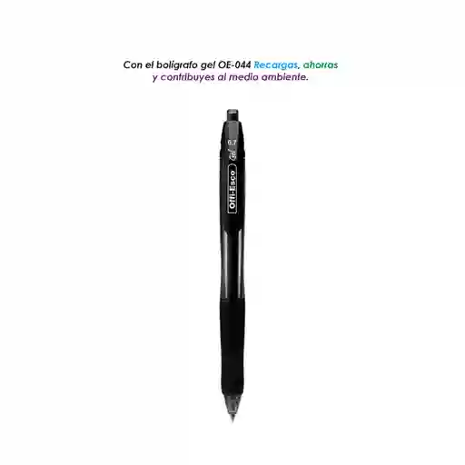 Bolígrafo Negro Tinta En Gel Retráctil 0.7 Mm Offi-esco