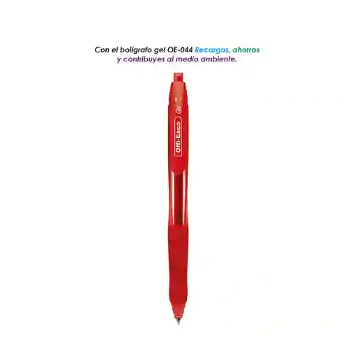 Bolígrafo Rojo Tinta En Gel Retráctil 0.7 Mm Offi-esco