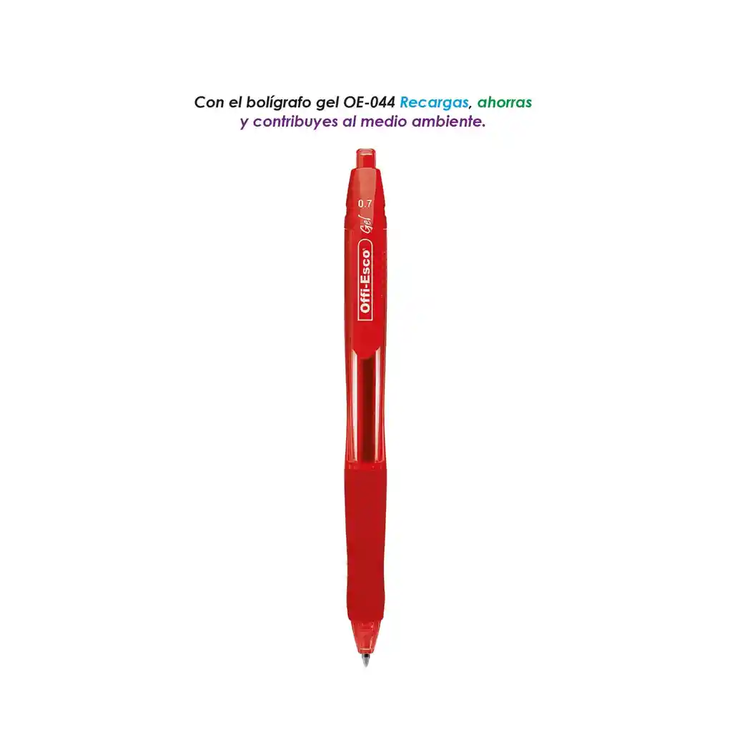 Bolígrafo Rojo Tinta En Gel Retráctil 0.7 Mm Offi-esco