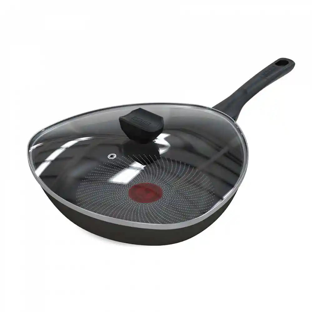 Wok Con Tapa Imusa Hardtitan​ 30cm Negro Antiadherente