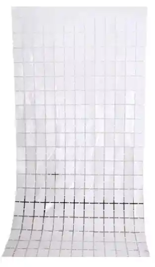 Cortina Para Decorar Metalizada Blanca A Cuadros