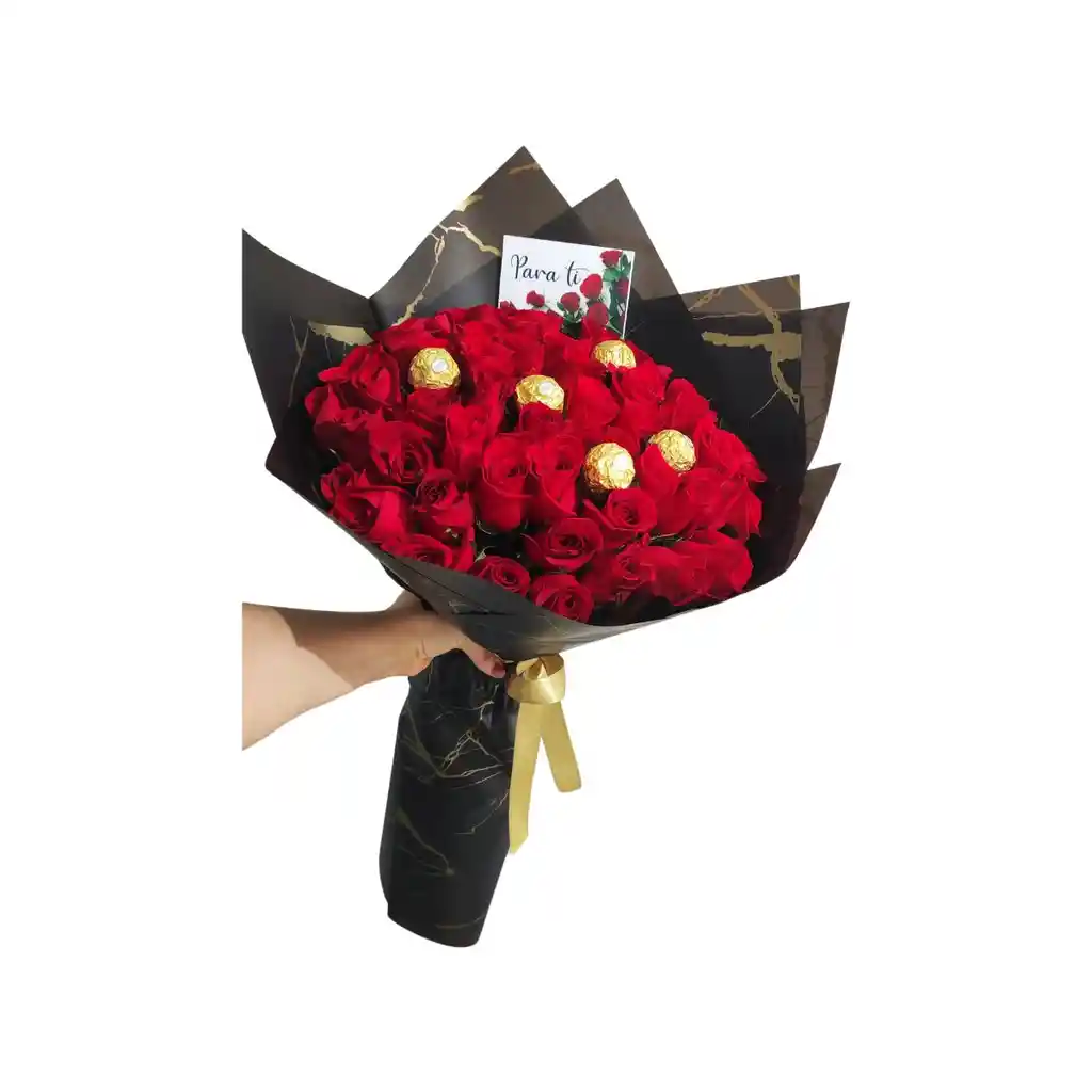 Ramo 48 Rosas De Exportación Y Chocolate