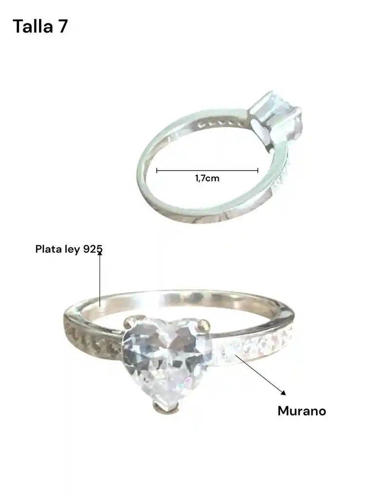 Anillo En Plata Ley 925 Con Piedras De Murano, Talla 7, Anillos En Plata, Joyeria, Joyas.