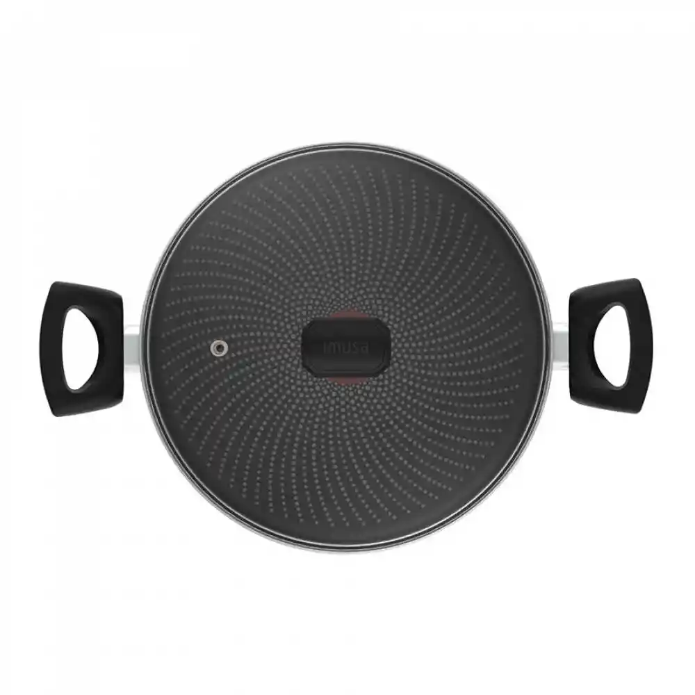 Olla Con Tapa Imusa Hardtitan​ 24cm Negro Antiadherente