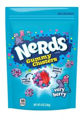 Dulces Nerds Frutos Rojos Gummy Clusters 226 G