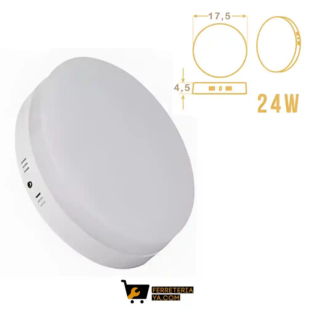 Panel Led Redondo Sobreponer Frameless 24w Blanco