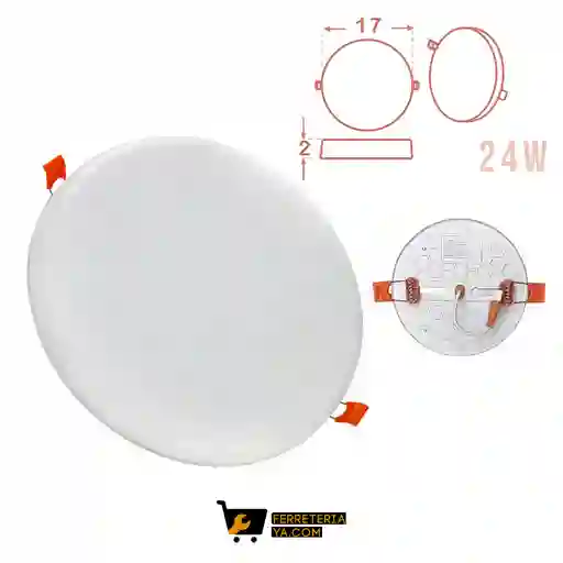 Panel Led Redondo Incrustar Frameless 24w Blanco
