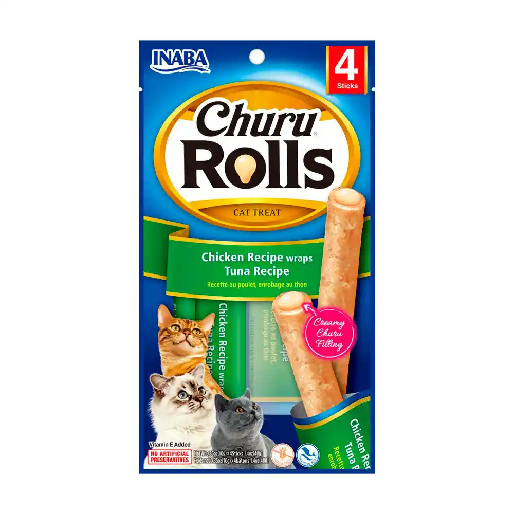 Inaba Cat Churu Rolls Pollo Y Atún