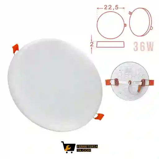 Panel Led Redondo Incrustar Frameless 36w Blanco