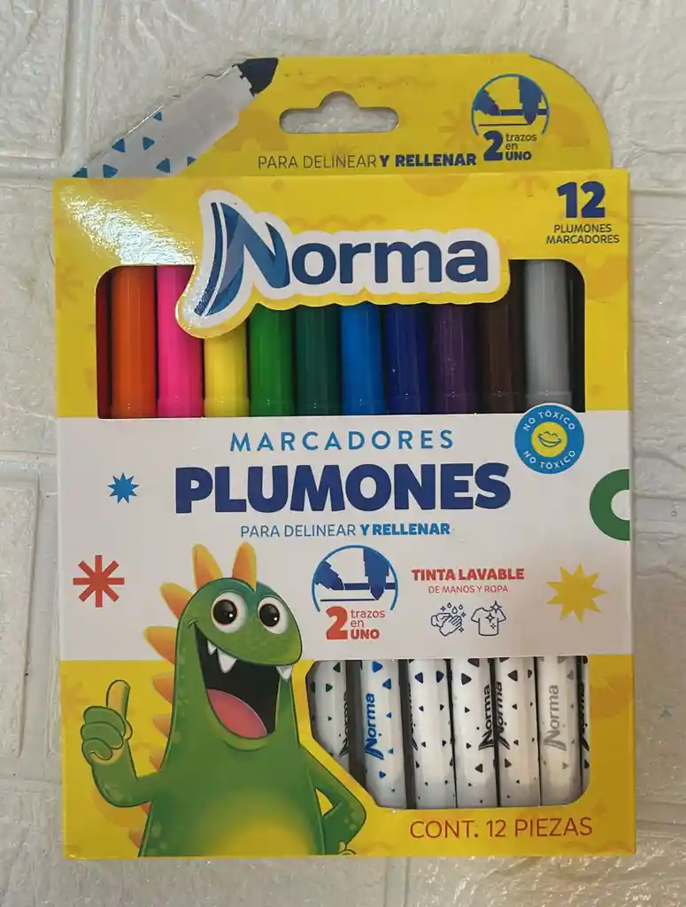 Plumones Norma Lavables X12