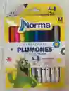 Plumones Norma Lavables X12