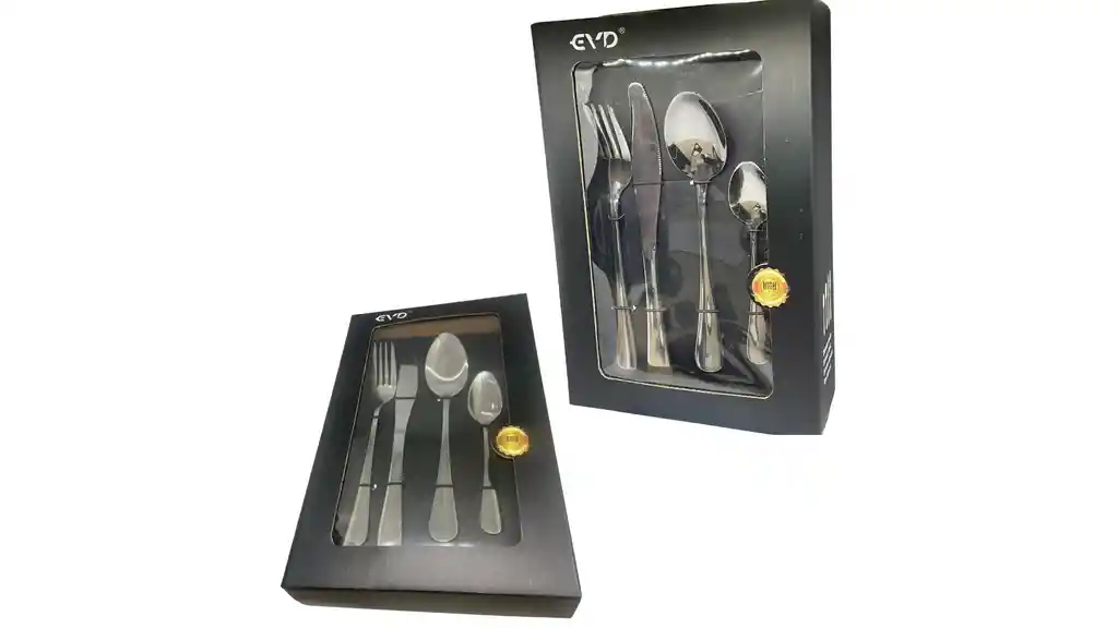 Set Cubiertos 4 Piezas Plateado, Tenedor, Cuchillo, Básicos