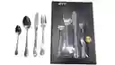 Set Cubiertos 4 Piezas Plateado, Tenedor, Cuchillo, Básicos