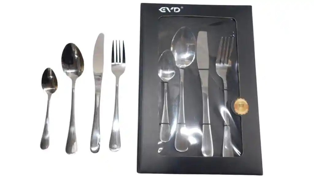 Set Cubiertos 4 Piezas Plateado, Tenedor, Cuchillo, Básicos