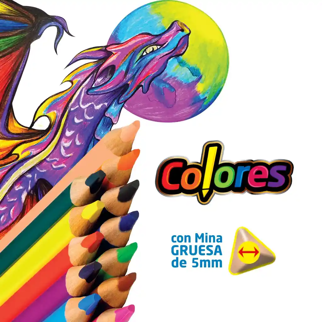 Colores Triangulares X12 Und Suaves Y Cremosos Mina 5mm Offi-esco
