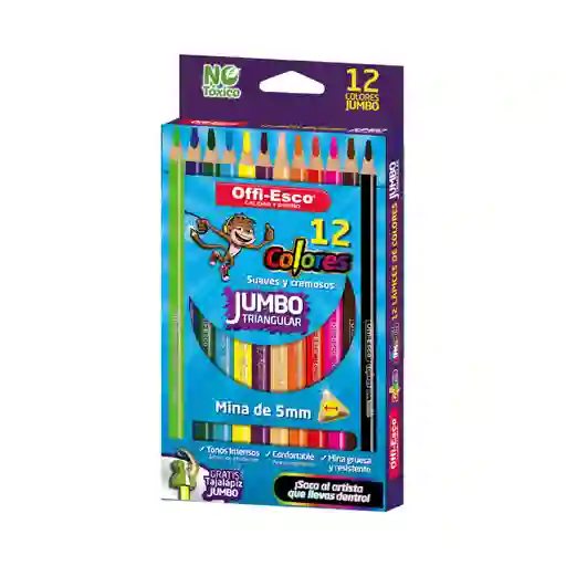 Colores Triangulares X12 Und Suaves Y Cremosos Mina 5mm Offi-esco