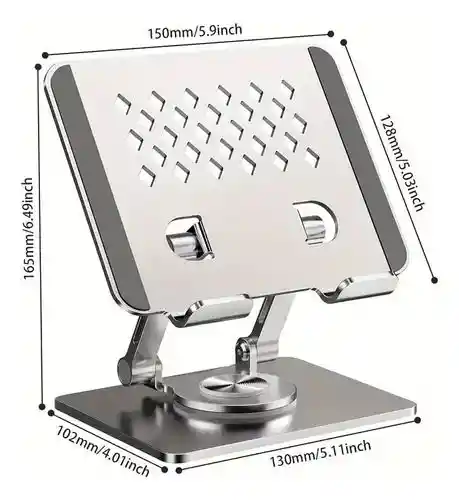 Soporte Giratorio De Aluminio Para Tablet 360° Ajustable