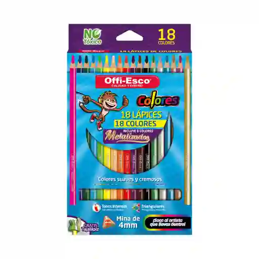 Colores Triangulares X18 Und Suaves Y Cremosos Mina 4mm Offi-esco