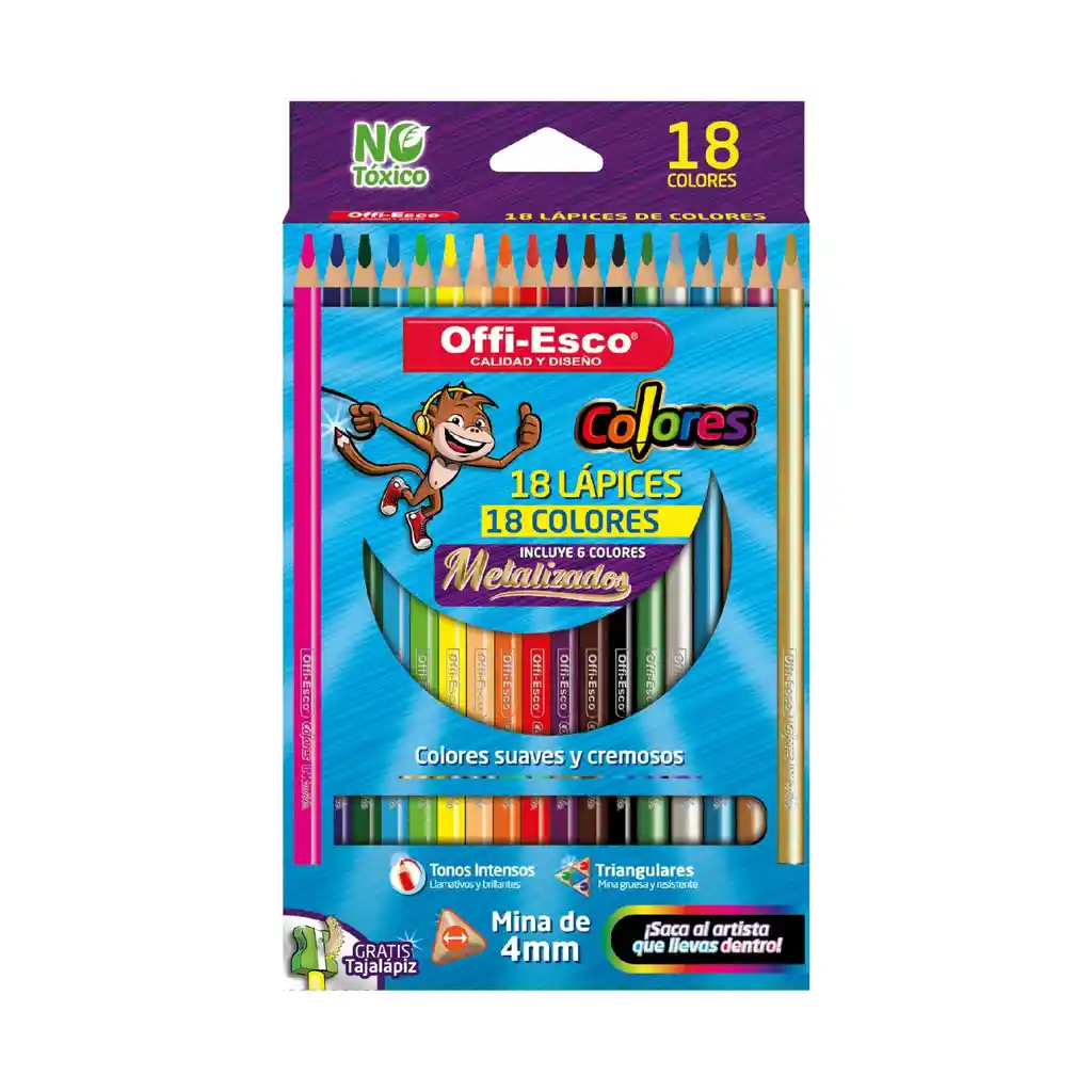 Colores Triangulares X18 Und Suaves Y Cremosos Mina 4mm Offi-esco