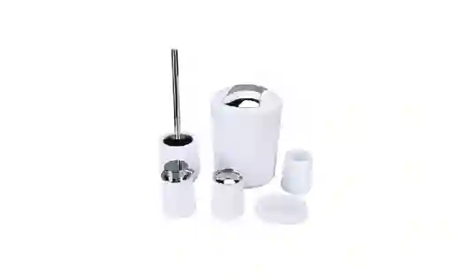 Set De Baño Ducha 6pz Dispensador Jabón Soporte Cepillo