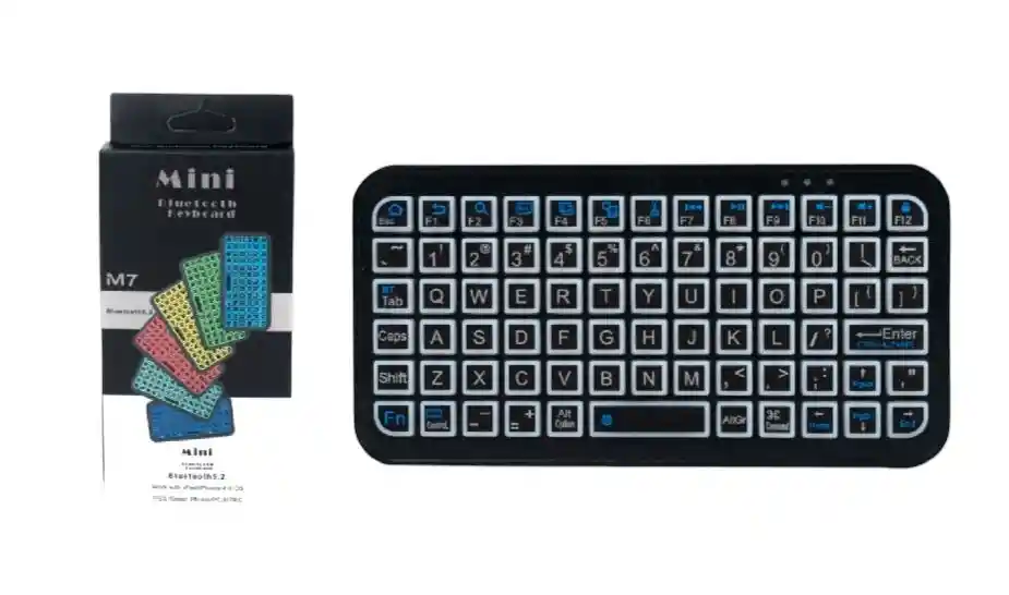 Teclado Bluetooth Recargable Rgb Multidispositivos Portatil