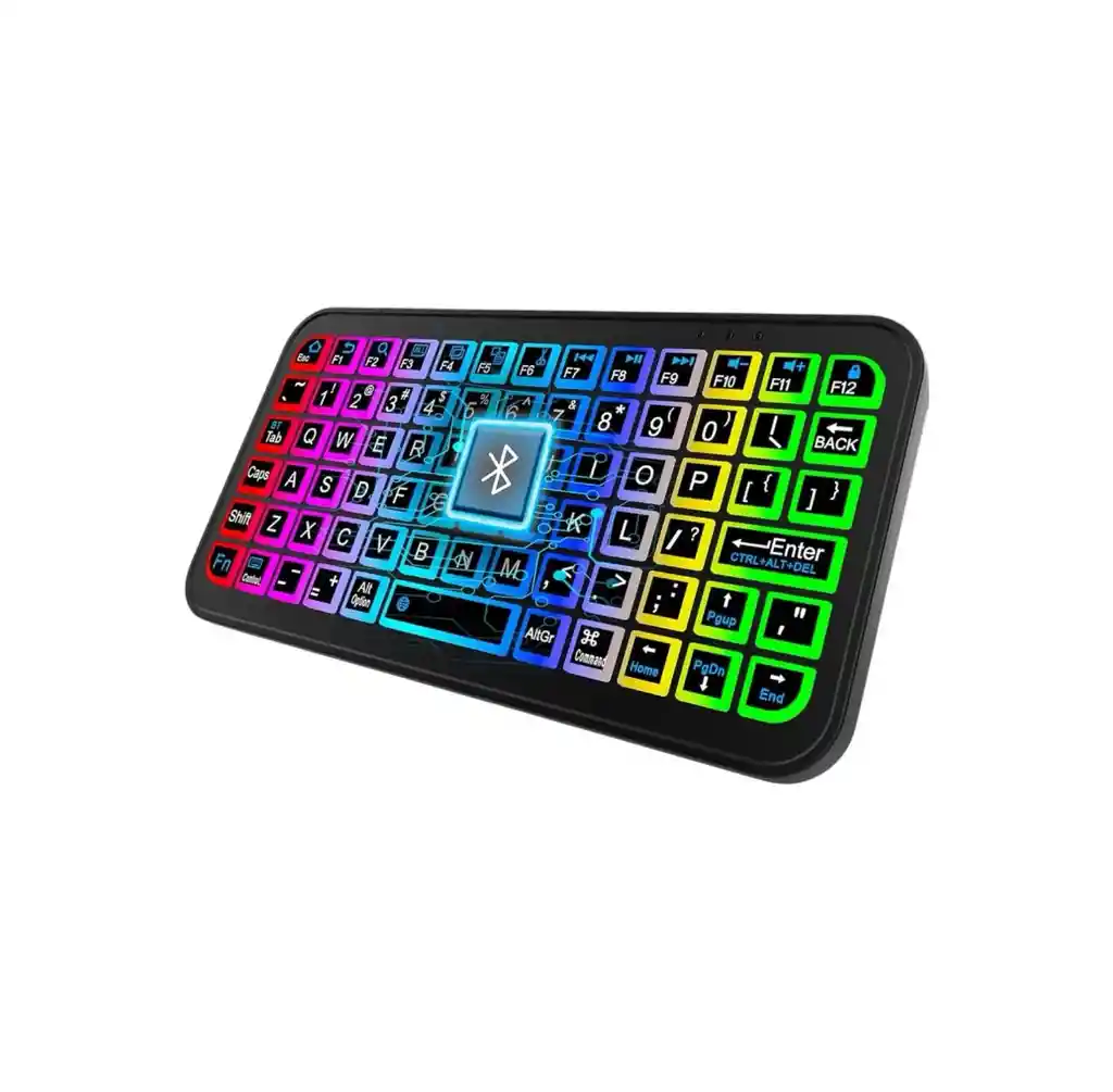 Teclado Bluetooth Recargable Rgb Multidispositivos Portatil