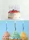 Vela Velita Blancas En Espiral Largas Manchas Cumpleaños X6 Unds