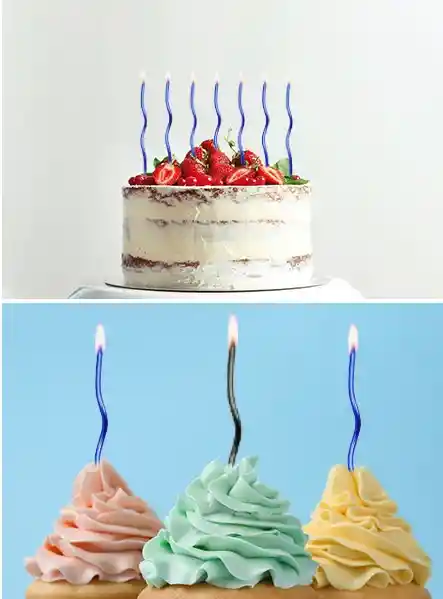 Vela Velita Blancas En Espiral Largas Manchas Cumpleaños X6 Unds