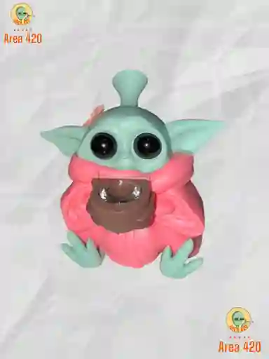 Bong Baby Yoda Rosado