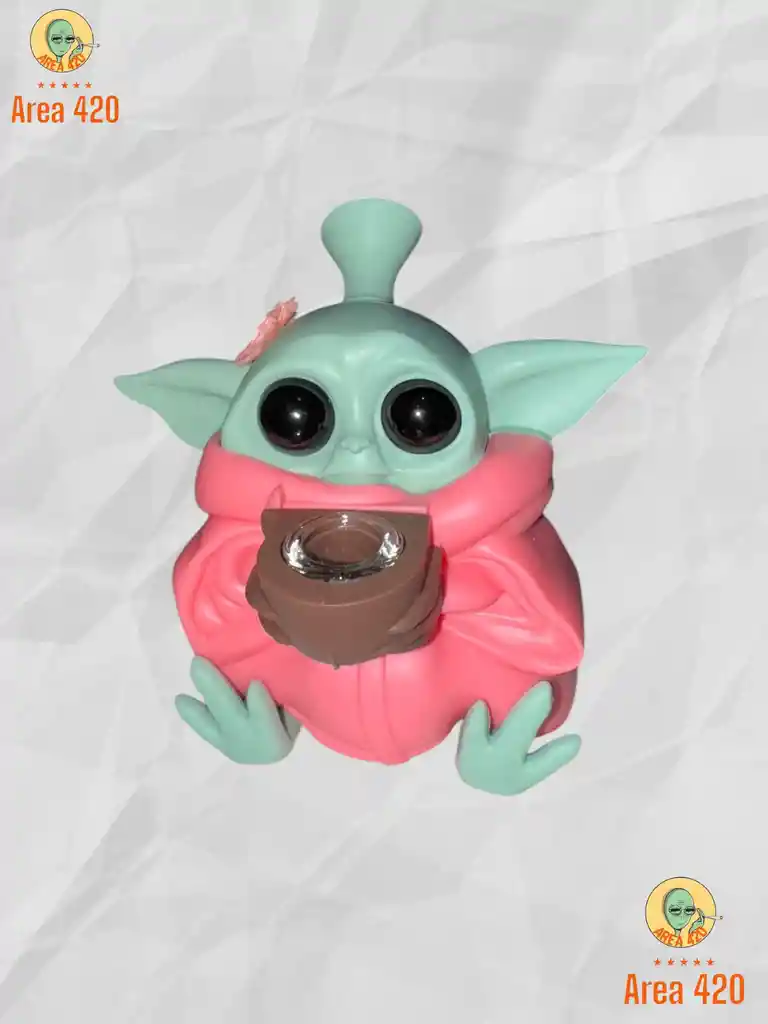 Bong Baby Yoda Rosado