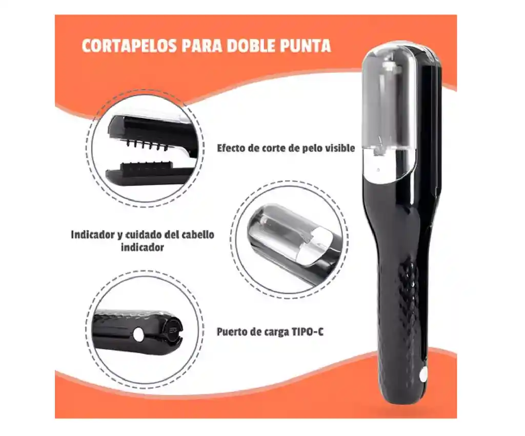 Corta Puntas De Pelo Dañado Electrica Incluye Pinzas