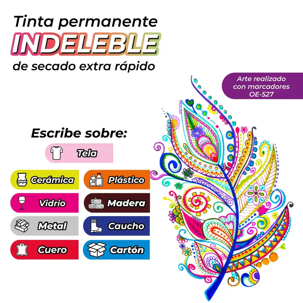 Marcador Permanente Punta Extra-fina Estuche De Lujo X24 Und