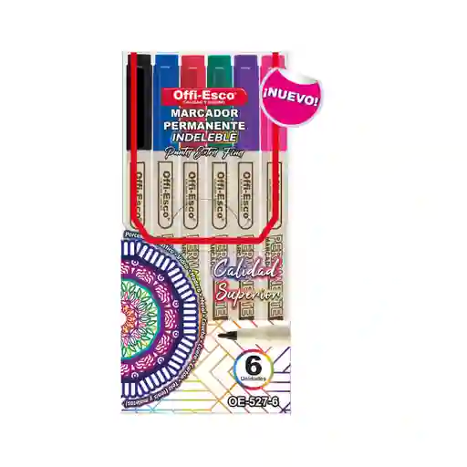 Marcador Permanente Punta Extra-fina Estuche De Lujo X6 Und