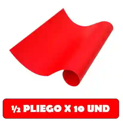 Cartulina Roja 1/2 Medio Pliego X 10 Und