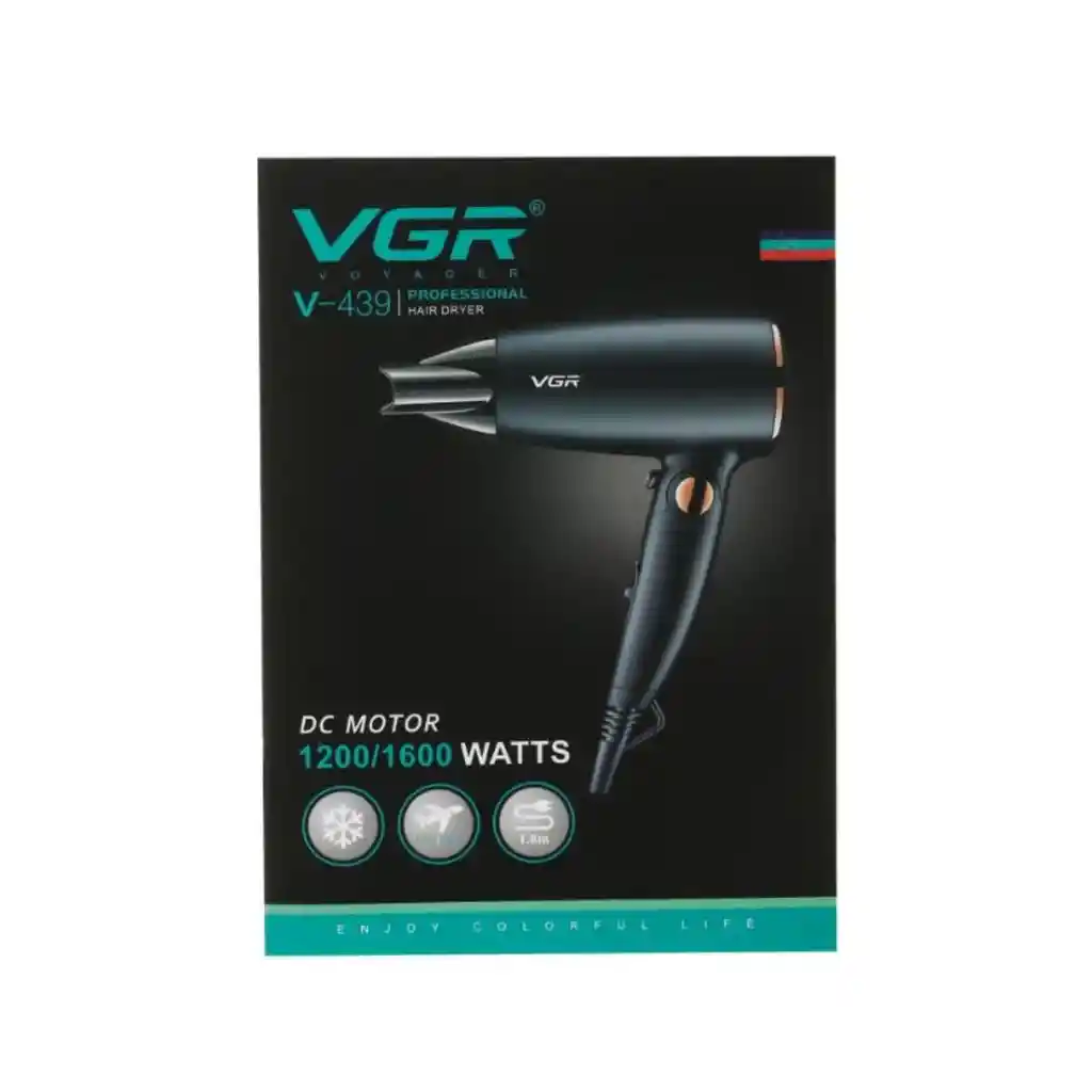 Mini Secador Pelo Cabello Viajero Portatil Plegable Vgr V-439