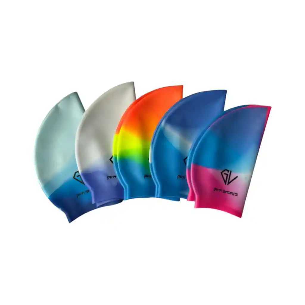Gorro De Natacion Gvsport Siliconado Iris-h004/ Blanco - Morado