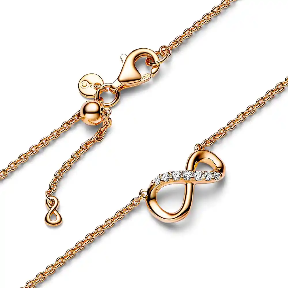 Collar De Cadena Pandora Colgante Infinito Brillante 368821c01 Plata 925 - 50cm
