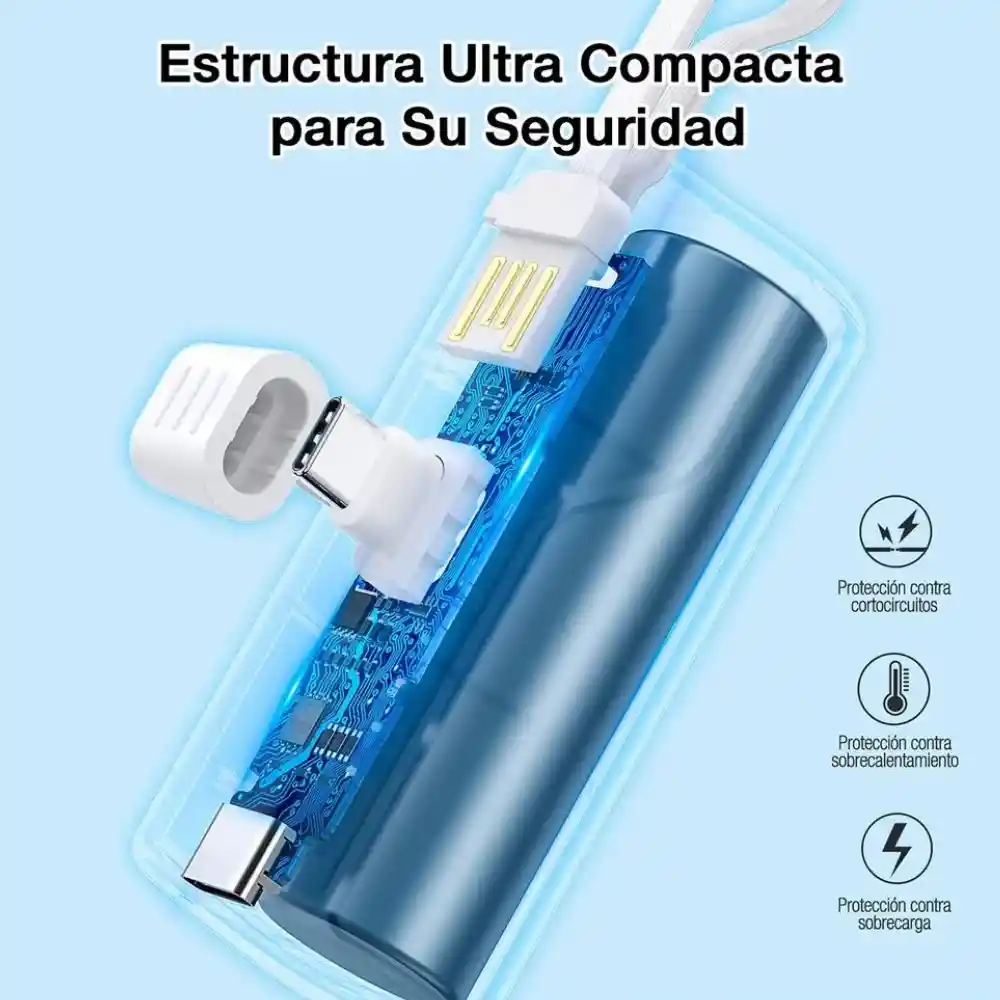 1hora Mini Batería Externa Power Bank 4500mah Tipo C Gar262