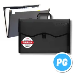 Maletin Plastico Offiesco 13 Bolsillos Oficio Negro