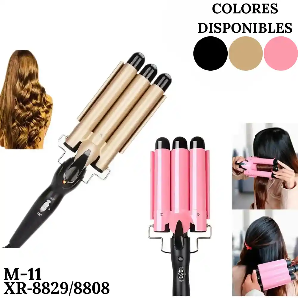 Plancha Pinza De Cabello Ondas De Sirena Rizadora Onduladora Xr-8829/8808 - M-11