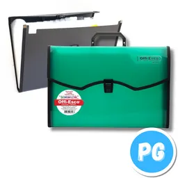 Maletin Plastico Offiesco 13 Bolsillos Oficio Verde