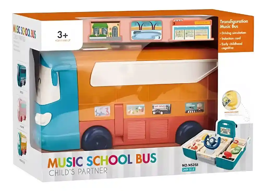 Juego Didáctico Autobús Interactivo Con Volante Para Niños